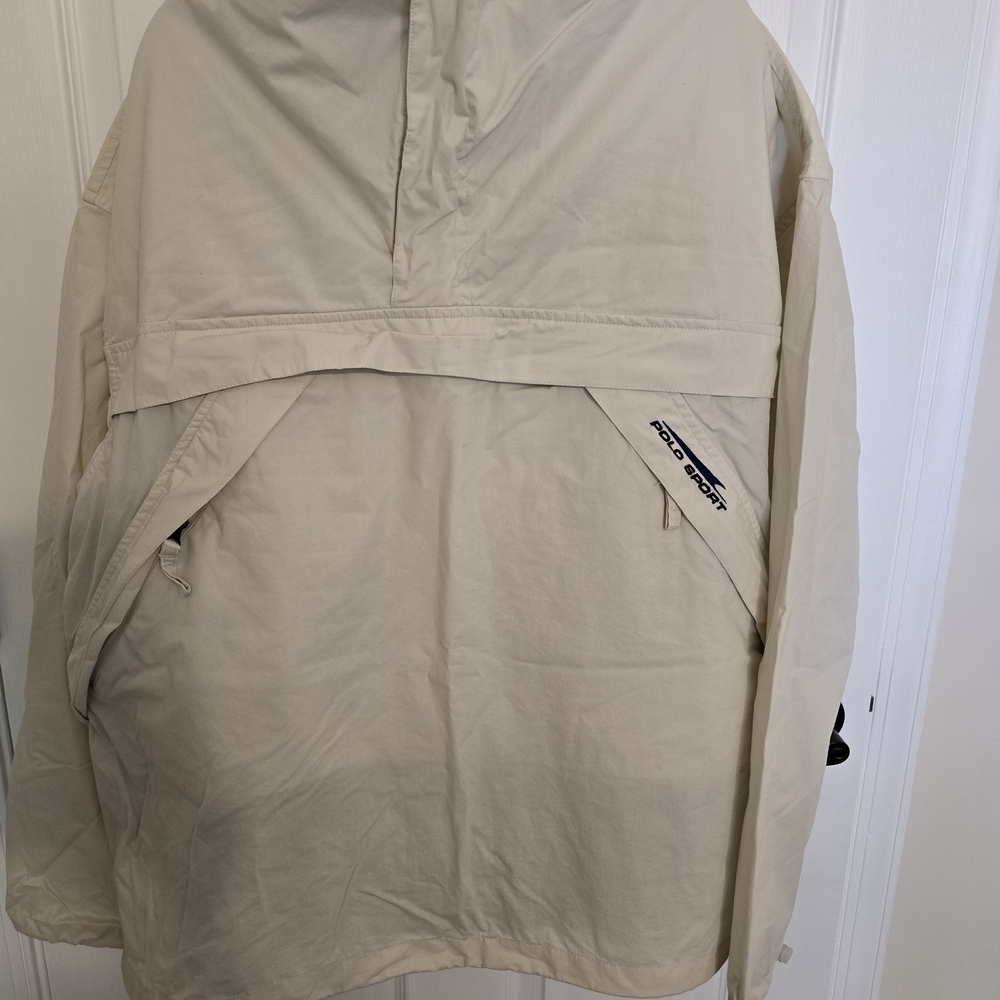 Polo Ralph Lauren Men's Cream Zip-Up Wind Breaker New Size XL